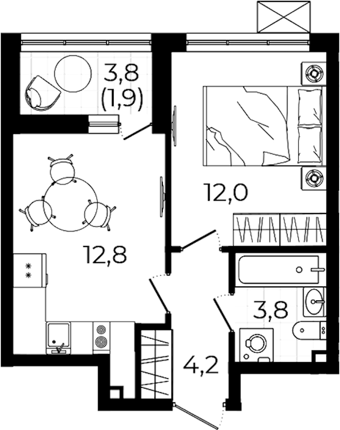 1-комнатная квартира 34.7 м², 7/7 эт., ЖК «А101 Всеволожск»